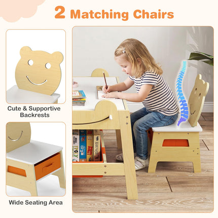 Costzon Kids Table and Chairs Multifunctional Art Desk Set (27.5” x 24” x 20”)