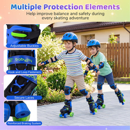 BABY JOY Roller Skates 4 Sizes Adjustable Quad Skates