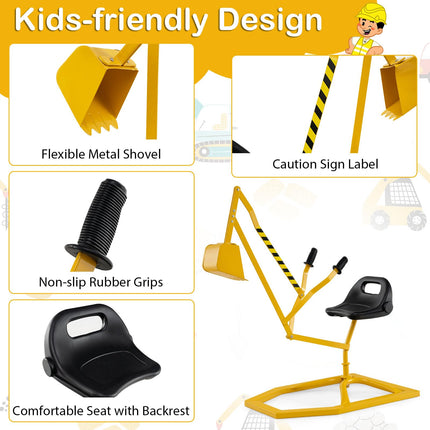 Costzon Kids Ride On Sand Digger with Base for Sand