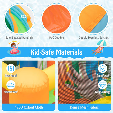 BOUNTECH Inflatable Water Slide, 9 in 1 Kids Water Park Bounce House Combo for Outdoor Fun w/Splash Pool