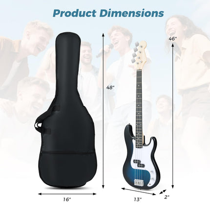 Costzon Electric Bass Guitar 46” 4 String Full Size Beginner Bass Guitar Kit