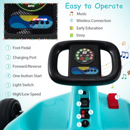 Costzon Kids Electric Go Kart, 12V 7AH Battery Powered Ride on Race Toy Car with Remote Control