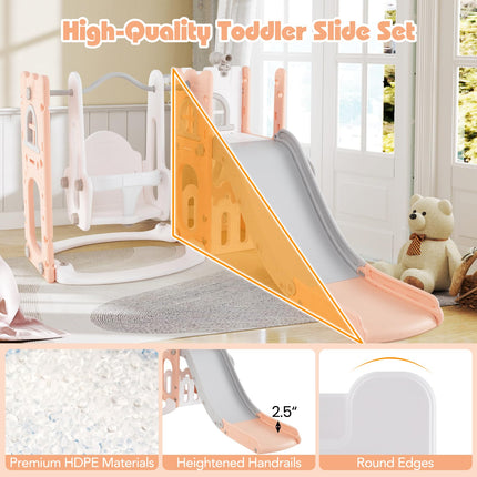 Costzon 7 in 1 Toddle Swing and Slide Set Freestanding Toddler Slide Playset
