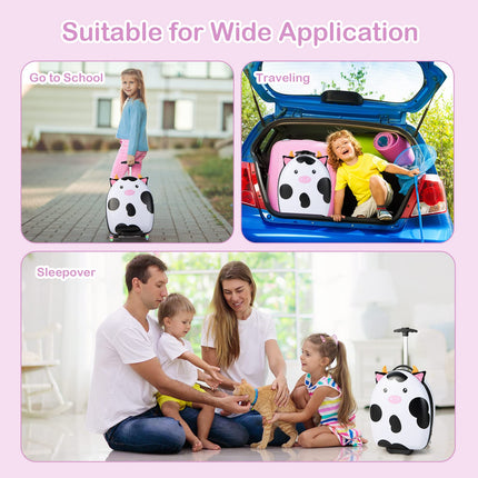 Costzon Kids Luggage with Light-Up LED Wheels, Cute Hard Shell Carry-On Suitcase