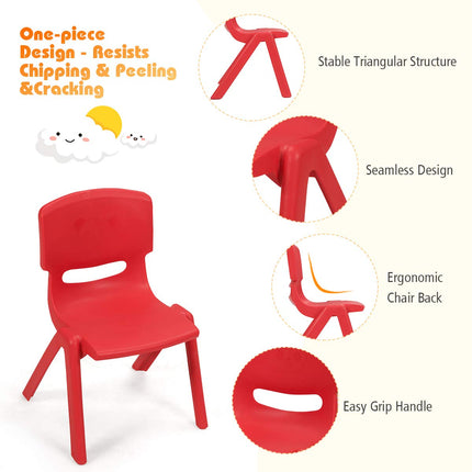 Costzon Kids Table and Chair Set, 4 Pcs Stackable Chairs