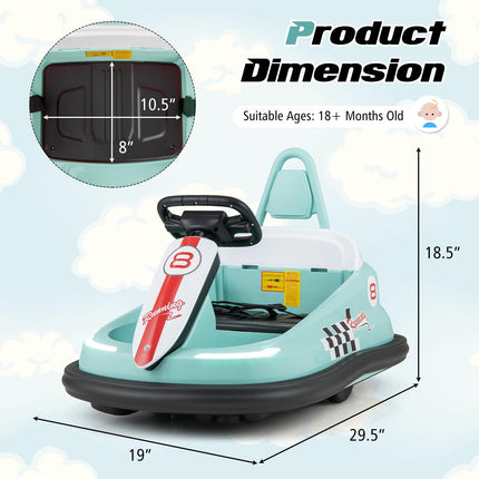 Costzon Bumper Car for Toddler 1-3, 6V Electric Kids Bumper Cars with 360° Spin, Kids Bumper Ride on Car for Boys Girls Gift