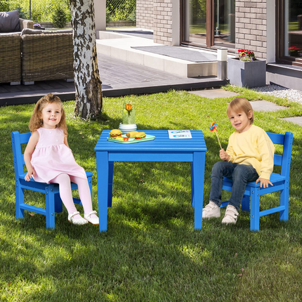 Costzon Kids Table, 25.5" x 25.5" Square Activity Play Table, Indoor & Outdoor, Toddler Table