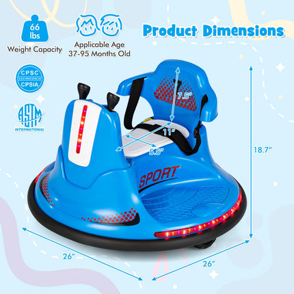 Costzon 12V Kids Ride On Bumper Car, Electric Bumper Car