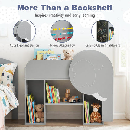 Costzon Elephant Kids Bookshelf 3-Tier Toddler Toy Storage Organizer