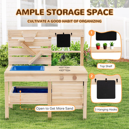 Costzon Outdoor Play Kitchen w/Detachable Sandbox