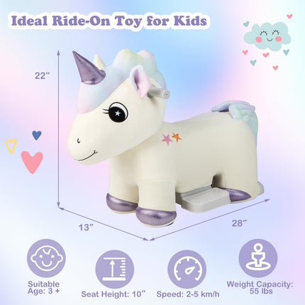 Costzon Kids Ride on Toy Car, 6V Battery Powered Electric Ride on Animal Toy, Cute Ride on Horse Riding Pony