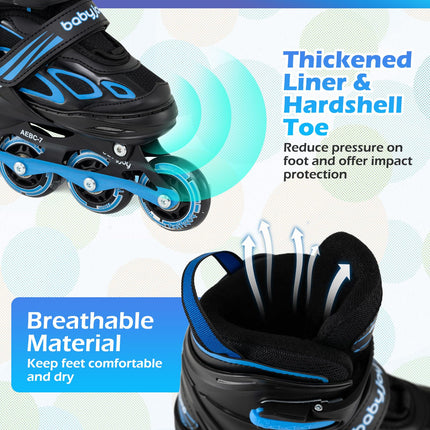 Costzon Inline Skates 4 Sizes Adjustable Kids Roller Blades