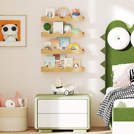 Costzon 4 Pcs Kids Floating Bookshelves