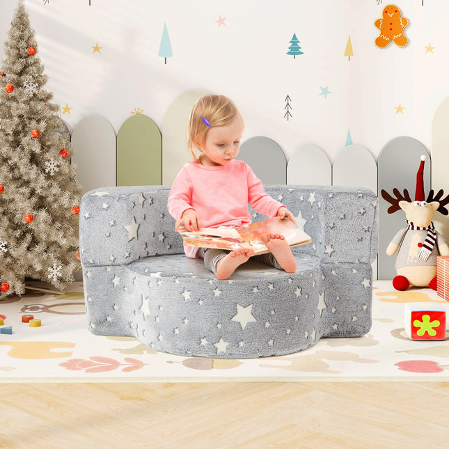 Costzon 2 in 1 Convertible Glow in The Dark Kids Sofa with 8-inch Sitting Cushion