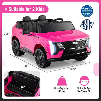 Costzon 2 Seater Ride on Truck 24V Licensed Cadillac Kids Car Electric Vehicles w/Remote Control
