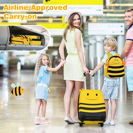 Costzon 2 Pcs Kids Luggage 16" Kids Rolling Suitcase w/ 12" Backpack