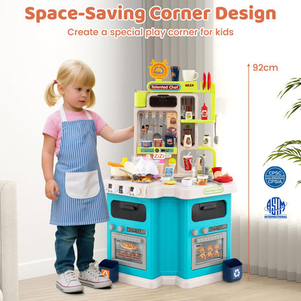 Costzon Kids Kitchen Playset | Toddler Play Kitchenette w/Smoke (Dual Side)