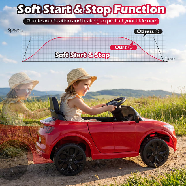 Costzon 12V Licensed Ford Mach E Kids Electric Vehicle Wireless Connection & Spring Suspension