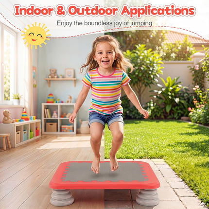 BABY JOY 25.5" Mini Trampoline for Kids Indoor & Outdoor | Square Bounce Board