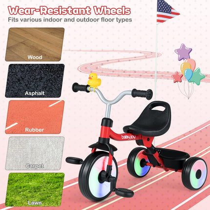 Costzon Toddler Bike Folding Kids Tricycle w/Glowing Wheels