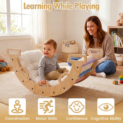 Costzon Wooden Rocking Climbing Arch w/Cushion