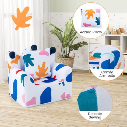 Costzon Kids Sofa, Foam Filled Armchair with Padded Pillow, Upholstered Sofa Chair