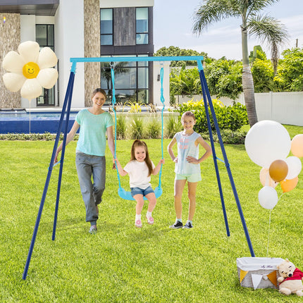 Costzon Swing Sets for Backyard, All Weather A-Frame Swing Stand Frame with Adjustable Swing Seat