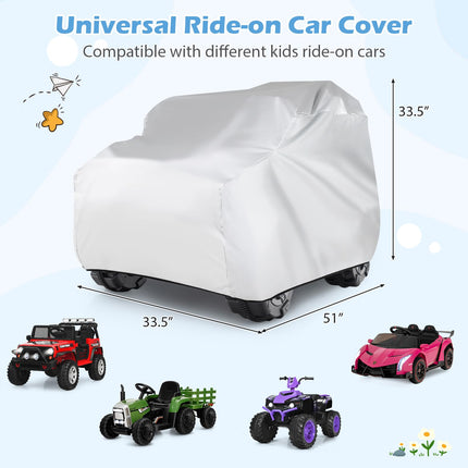 Costzon Kids Ride on Toy Car Cover, All-Weather Universal Fit Protective Cover with Drawstring Storage Bag