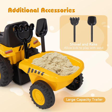 Costzon Kids Ride on Tractor, 2-IN-1 Licensed Caterpillar Ride on Push Car, Foot-to-Floor Walking Toy, Sliding Car for Toddler