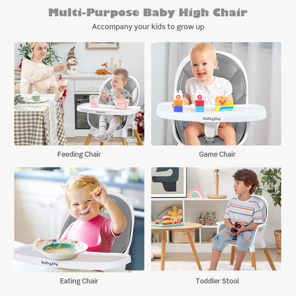 BABY JOY Convertible Baby High Chair, 3 in 1 Highchair, 5-Point Harness for Babies Infants Toddlers