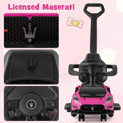 Costzon Push Car for Toddlers 3 in 1 Licensed Maserati Stroller Sliding Walking Car with Handle