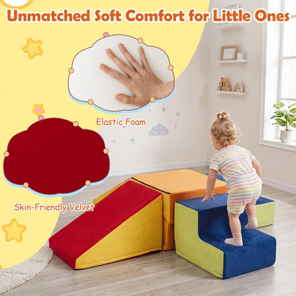 Costzon 6-Piece Foam Climbing Blocks w/Square Ball Pit for Toddlers