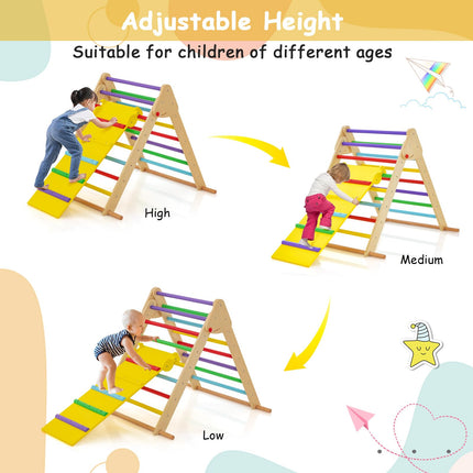 Costzon Climbing Toy for Toddlers, Foldable Upgrade Anti-Rollover Kids Indoor Gym Playset with Reversible Ramp