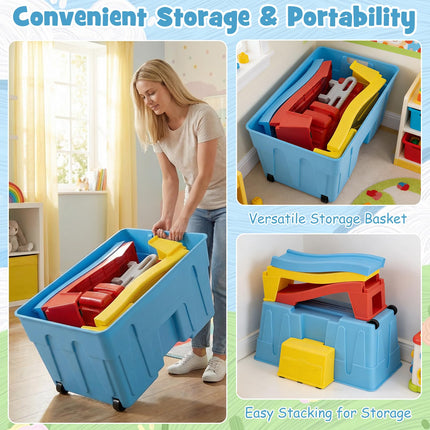 Costzon Expandable Up & Down Kids Roller Coaster with Storage Box