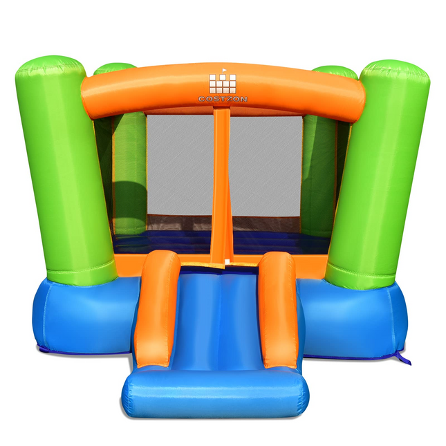 Costzon Inflatable Bounce House, Bouncy House for Kids Indoor Outdoor Party Family Fun with Slide