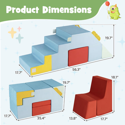Costzon Toddler Climbing Toys Velvet Cover Convertible Table Chair Set