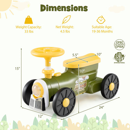 Costzon Ride On Push Car Retro Kids Riding Toy with Steering Wheel