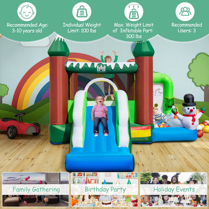 Costzon Inflatable Bounce House, Christmas Bouncy House for Toddler Kids/735w Blower