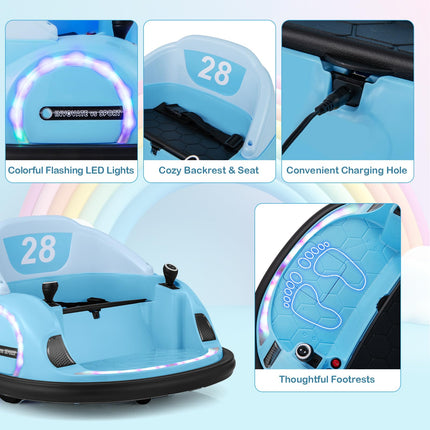 Costzon Bumper Car, 12V Electric Kids Ride on Bumping Car w/Remote Control