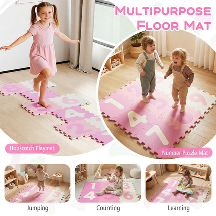 Costzon Kids Foam Puzzle Floor Mat 9 Tiles Baby Comfortable Tummy Time Mat