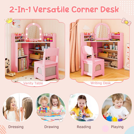 Costzon  Kids Vanity Table and Chair Set