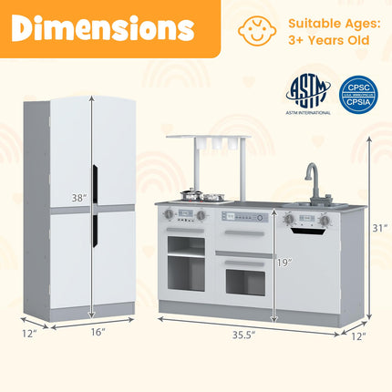 Costzon Kids Kitchen Playset Pretend Play Kitchen for Kids Ages 3+