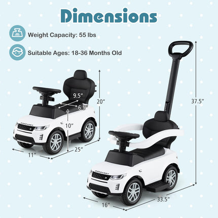 Costzon Push Car for Toddlers 3 in 1 Land Rover Discovery Stroller Sliding Walking Car