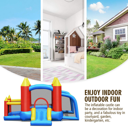 BOUNTECH Inflatable Bounce House, 6 in 1 Jump 'n Slide Bouncer w/ Large Jumping Area
