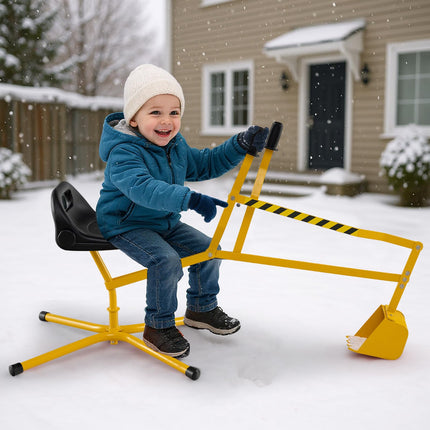 Costzon Sand Digger with 360° Rotation X-Shaped Metal Base & 2-Handed Controls for Sand