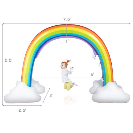 Costzon Inflatable Rainbow Sprinkler, Over 6 Feet Long, Outside Yard Summer Toy for Boys Girls