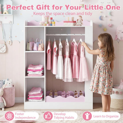 Costzon Kids Dress Up Storage with Mirror