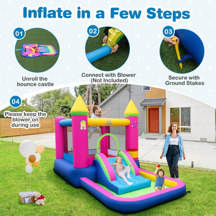 BOUNTECH Inflatable Bounce House with Ball Pit Princess Bouncy House for Kids