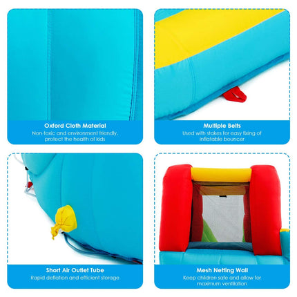 Costzon Inflatable Water Slide, 7-in-1 Giant Water Slide Bouncer Park with Blower