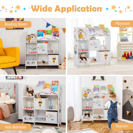 Wooden Storage Display Cabinet Bookshelf - Costzon